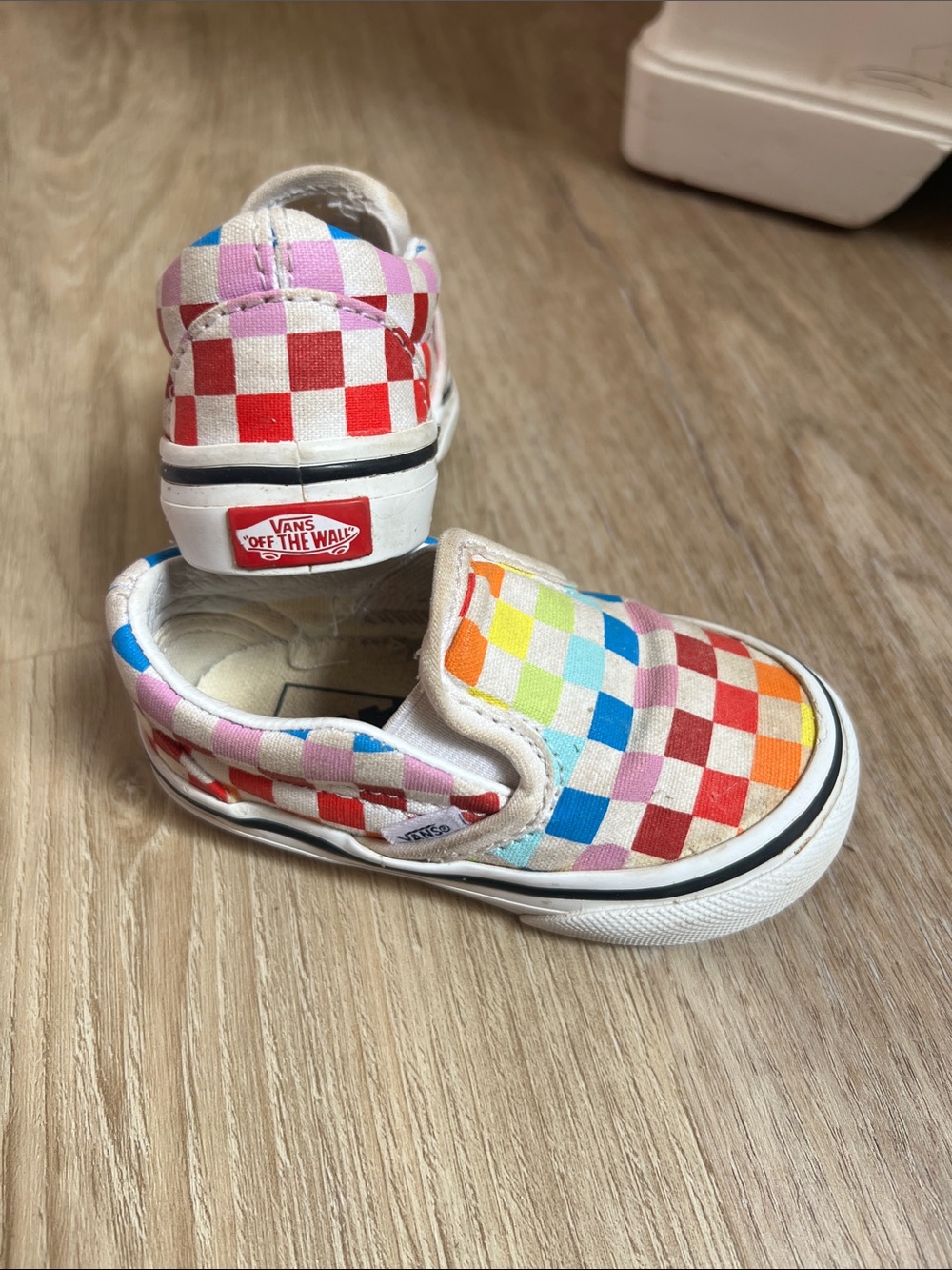 Vans Kids Slip-On Sneakers - Rainbow Checkerboard